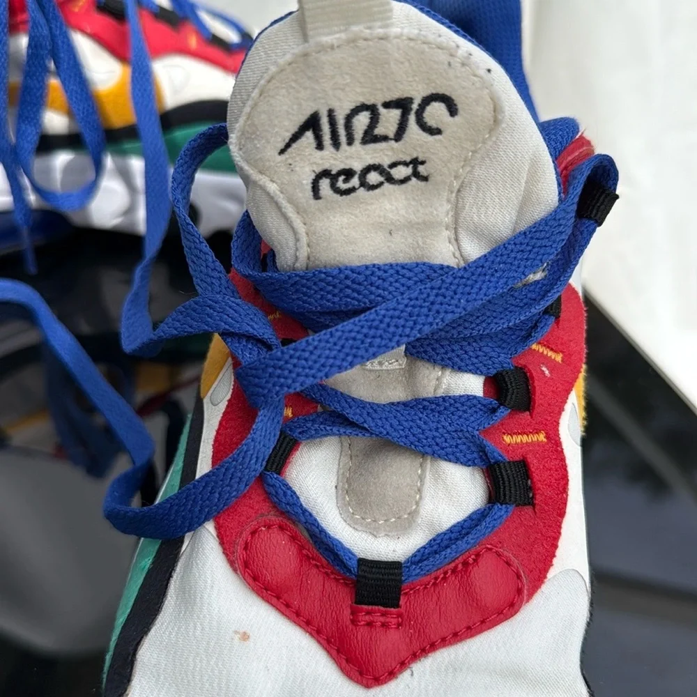 Nike Kids Sneakers Nike AirMax 270 React- Red, Blue, Green, Yellow, Black, White - Picture 4 of 9